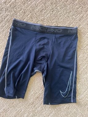 Nike Men’s Navy and Light Blue Swoosh Compression Boxer Briefs